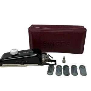 Vintage Singer Buttonholer Attachment Set USA w/ Case Cams 160473